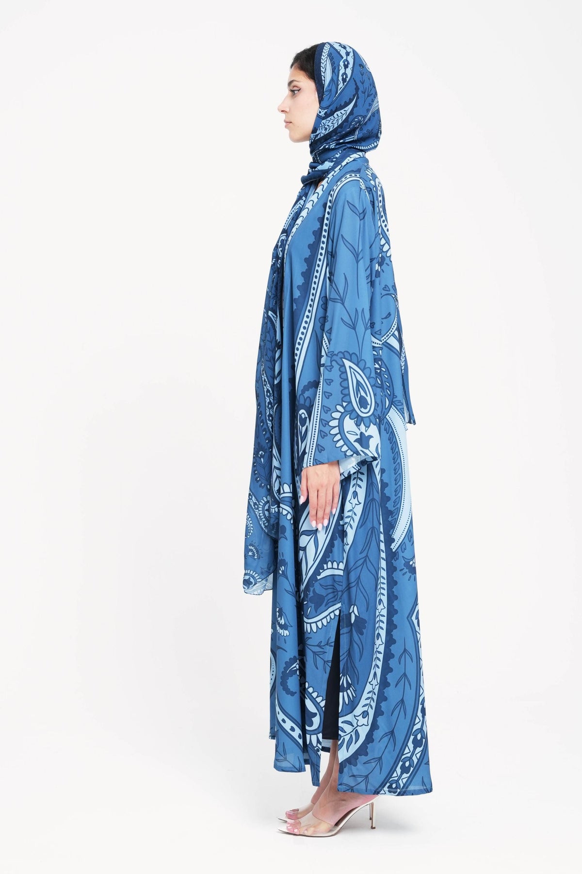 Denim Paisley Abaya
